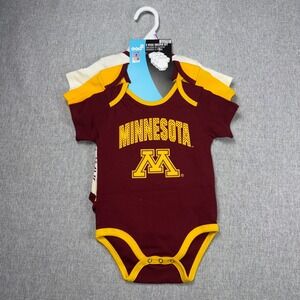 Gen2 Minnesota Golden Gophers 3 Piece Baby Set Maroon Gold 6-9 Months NEW
